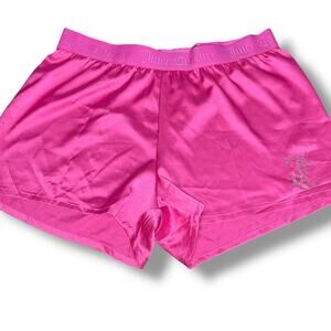 Juicy Couture Womens Small Sleep Boxer Shorts PJ Loungewear Satin Hot Pink